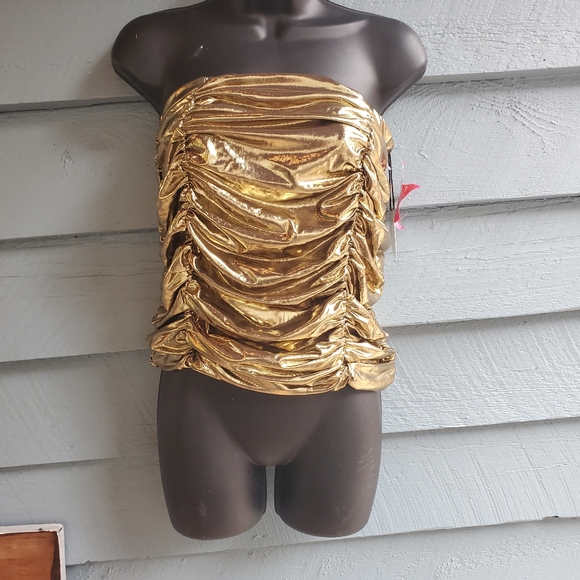 Gold skinny tube top - Picture 1 of 7
